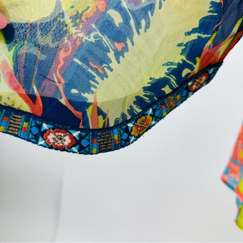 Soft Surroundings Colorful Tropical Curaco Parrot Floral Kimono Size 3X - Picture 12 of 13